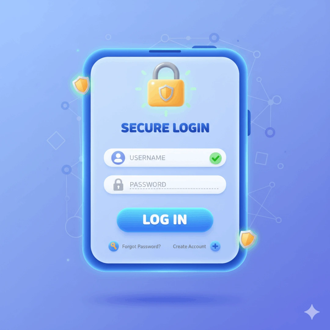 Illustration of a secure login form